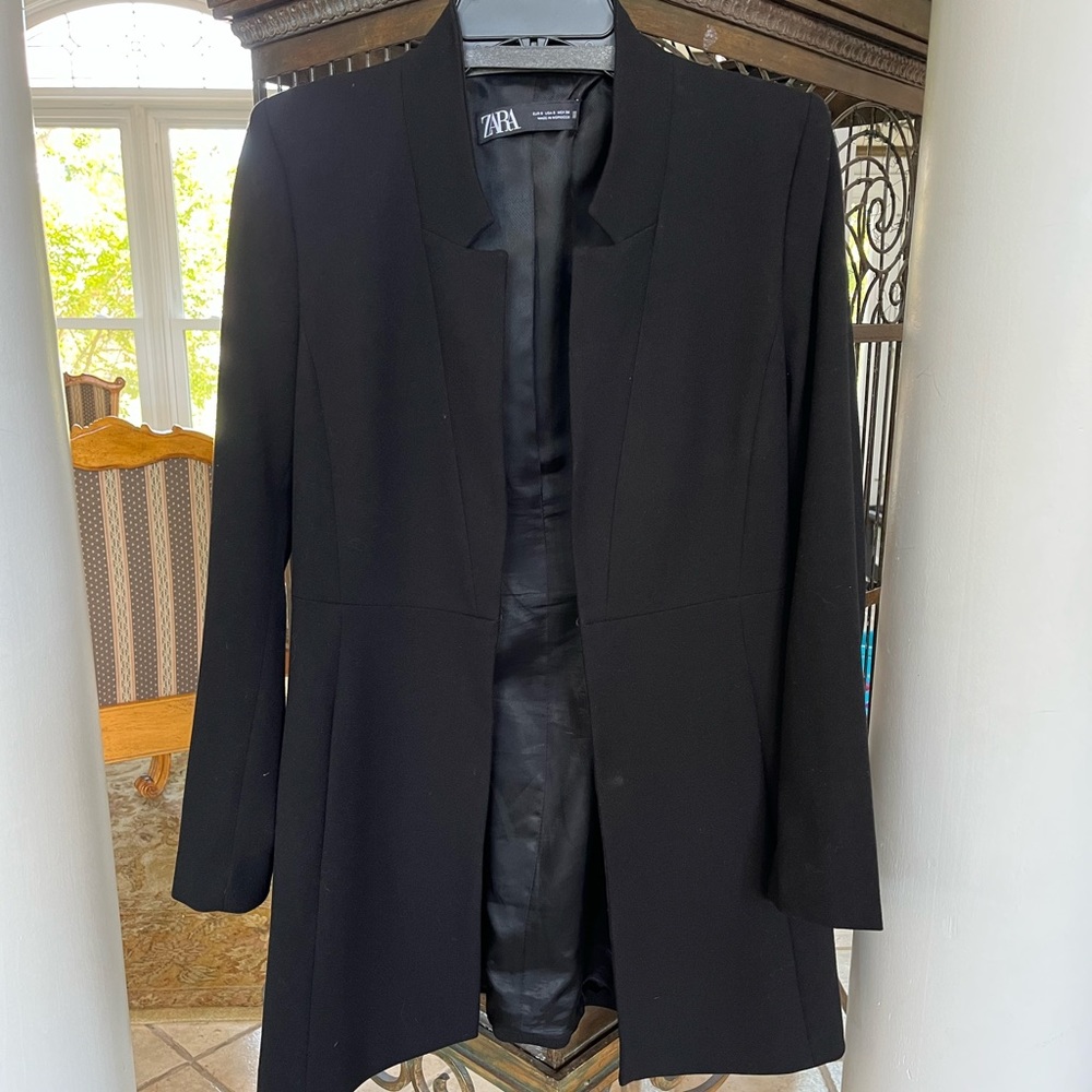 Zara Womens  Blazer Black Size S Minimalist Business Career
